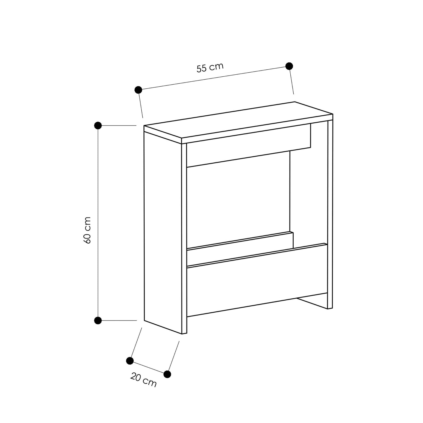 Modern Side Table with Magazine Rack - Multiple Colors Available